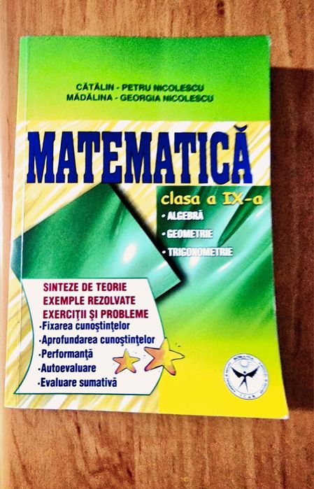 Carte de matematică, clasa a IX-a