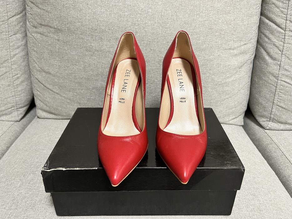 Червени кожени обувки 38 номер