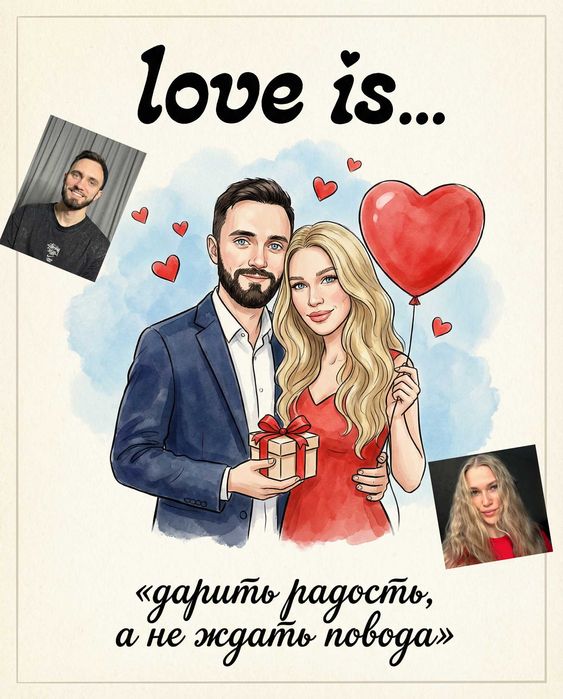 Открытка с ИИ для любимых