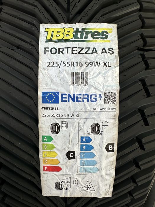 Нови всесезонни гуми TBB TIRES FORTEZZA AS 225/55R16 99W XL БОРД 2255516