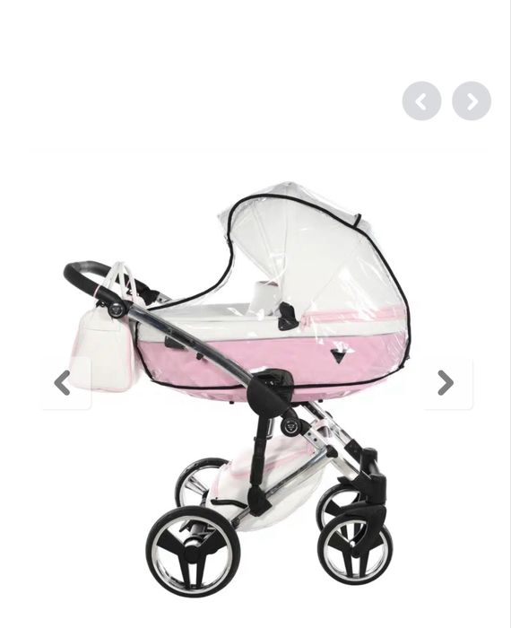 Căruț Junama Candy Pink + scoică auto nouă