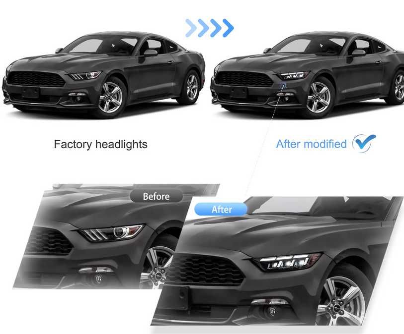 Ново Тунинг фарове за Mustang 2015-2017 S650 ВИЗИЯ