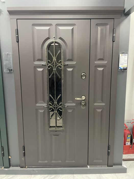 Стальные двери,двухстворчатые,уличные,утипленные,железные,болат есик