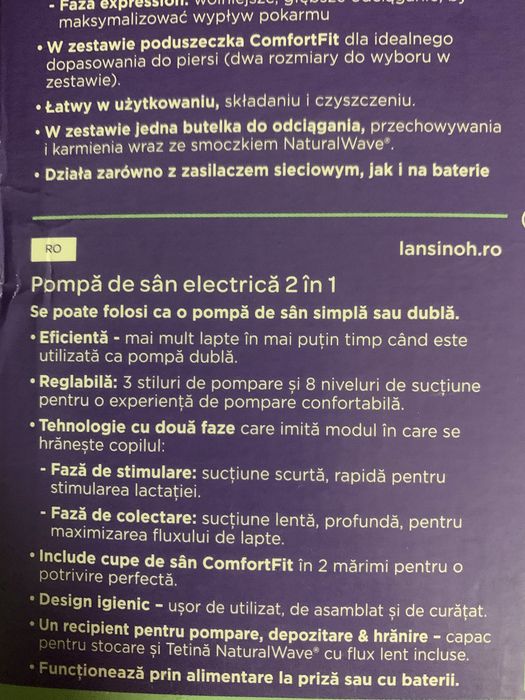 Pompa de sân electrică Lansinoh