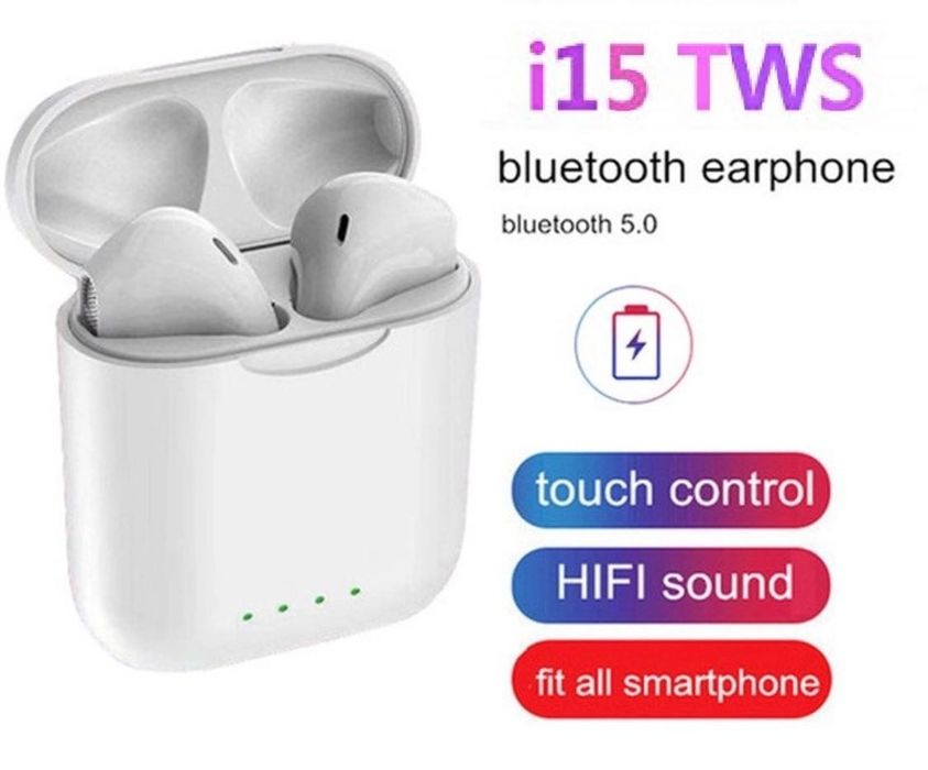 Безжични Stereo Wireless Слушалки I15 TWS Airpods Внос от Англия