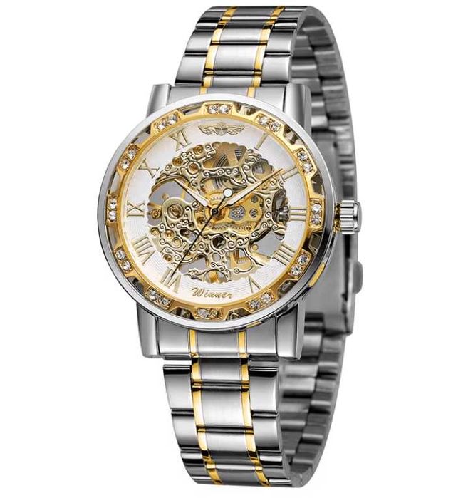 Мъжки автоматичен часовник – WINNER Silver Gold + ПОДАРЪК