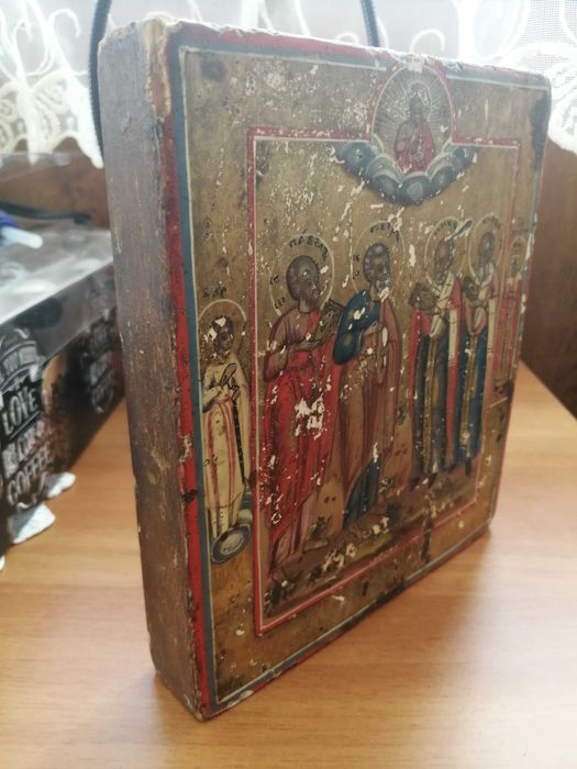 Icoana veche cu sfintii: Petru, Pavel, Nicolae, Marcu - 1800