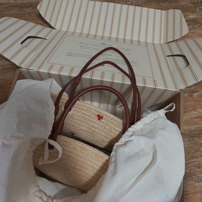 Sezane raffia чанта сърца