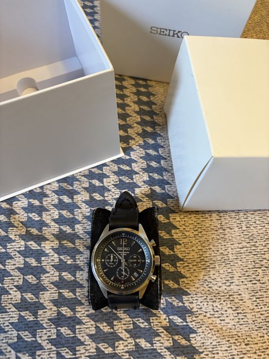 Ceas Seiko cronograf curea piele