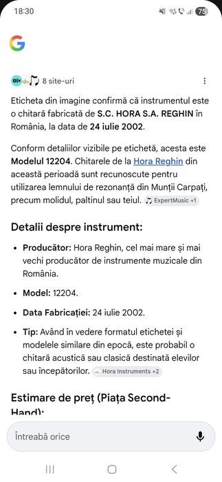 Chitara model 12204 Hora Reghin- verde