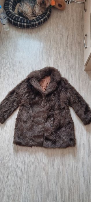 Пухено палто кафяво