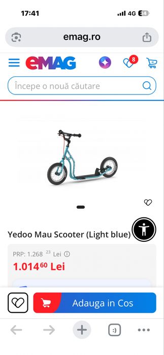 Trotineta Yedoo Mau Scooter (Light blue)