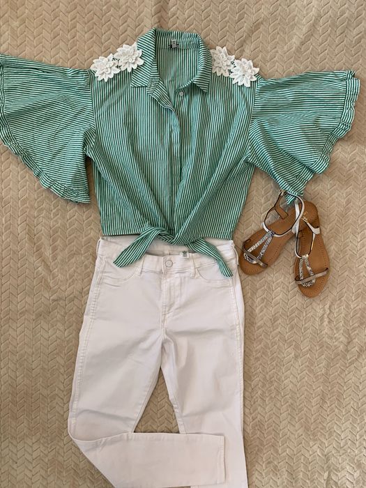 Blugi HM 29 (echivalent 38) albi superbi