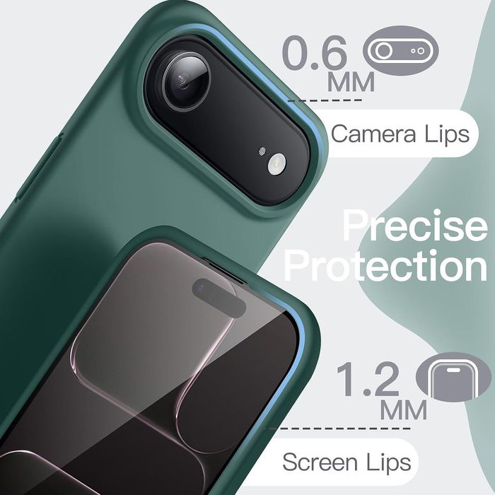 Матов силиконов кейс за apple iphone 17 air - тъмно зелен