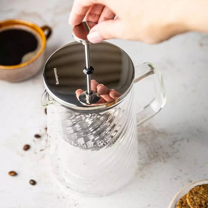 Infuzor cafea, ceai cu piston, sticla, 1L, Klausberg