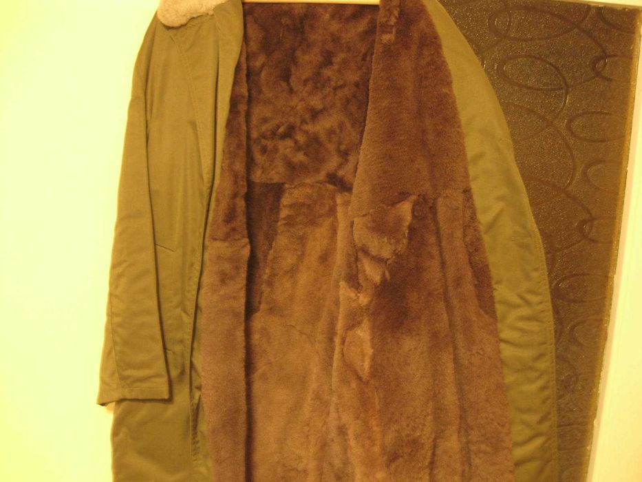 НОВА Шуба , масленозелена , с подплата Овча кожа , № 60