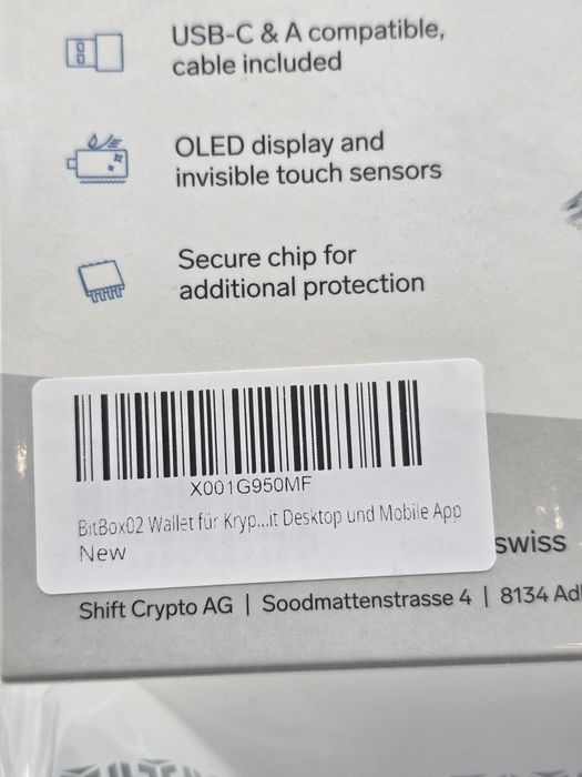 Portofel de criptomonede BitBox 02: Bitcoin, Ethereum Plus 1500 de tok