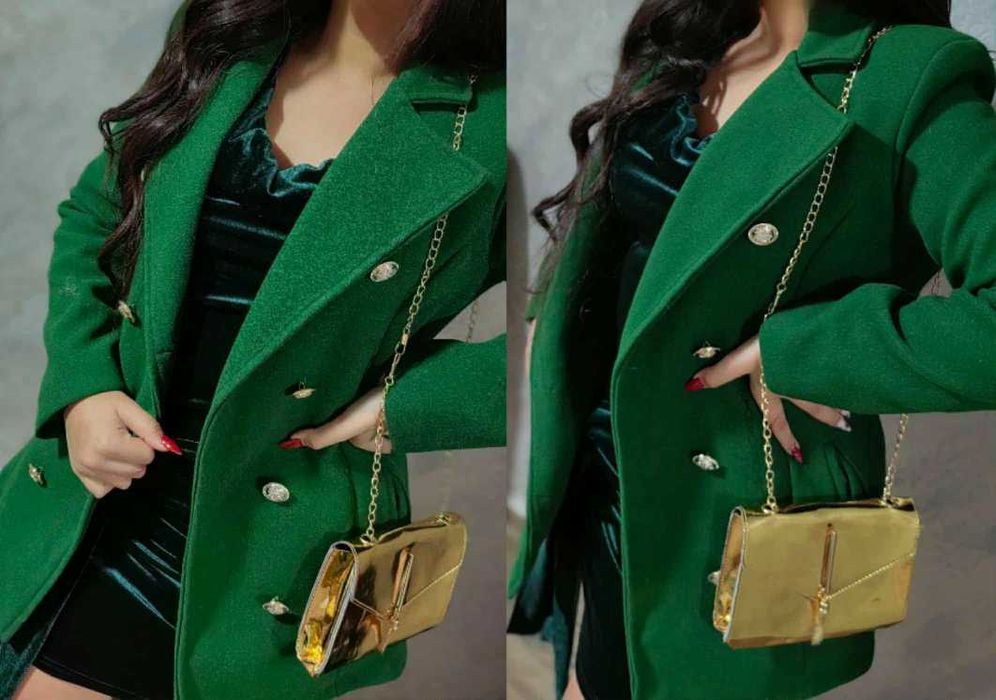 Маслено зелена рокля и сако