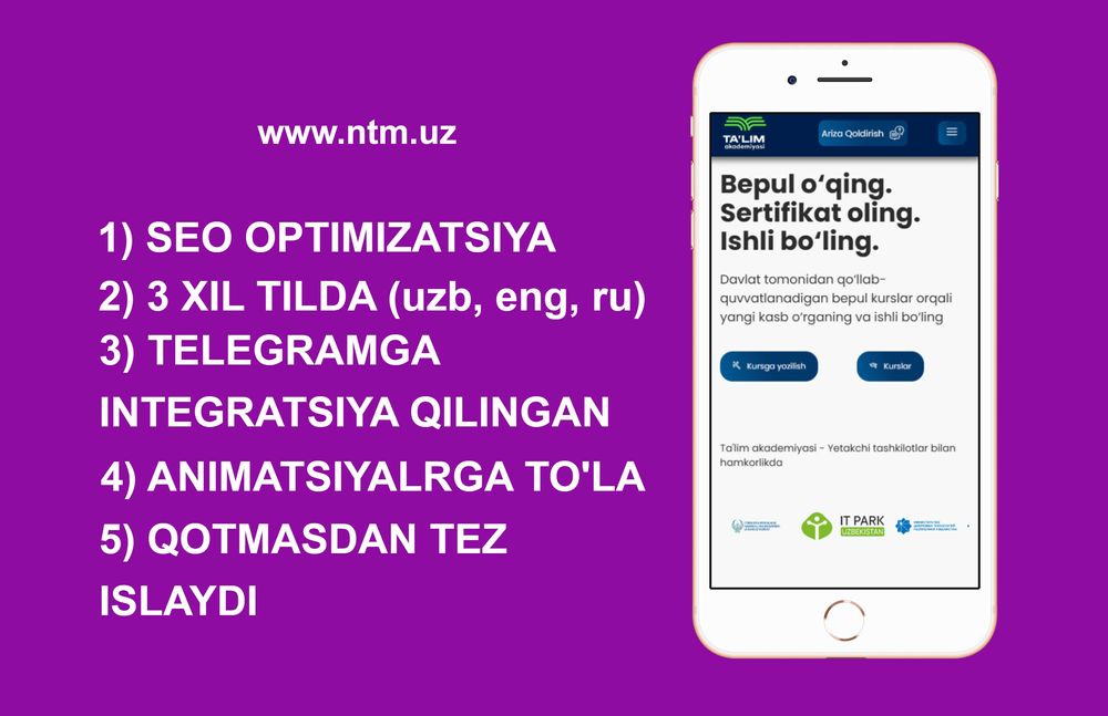 Sayt Yaratish | Создание сайтов + SEO | Google'da 1-o'rinda Ko'rining