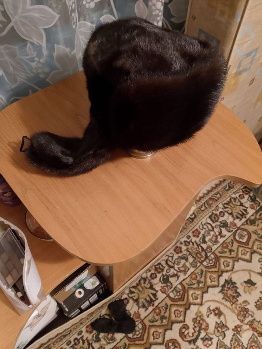 Норковая шапка-ушанка. Состояние новой