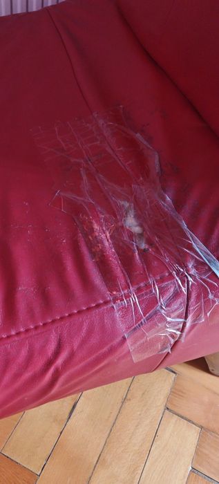 Canapea divan piele roșie