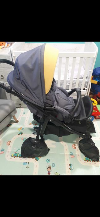 Бебешка количка 3в1 Buba Сиво-Жълта