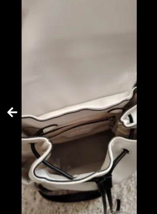 Бяла кожена раница