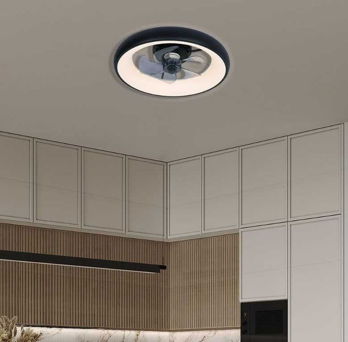 Мощен голям LED плафон с вентилатор, дистанционно и релулиране