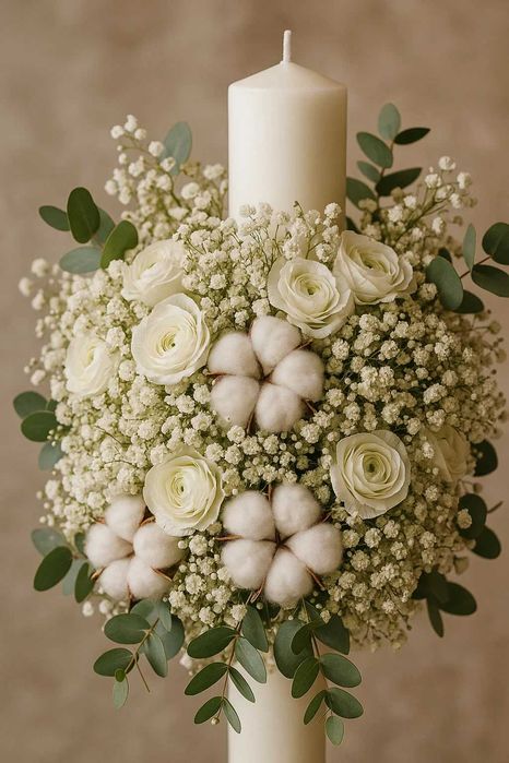 Lumanari botez, cununie, aranjamente florale, flori naturale