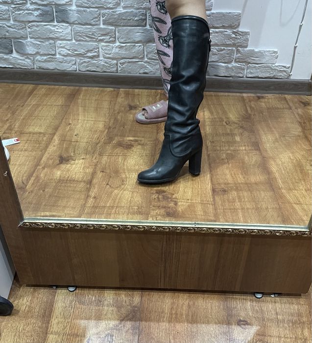 Сапоги кожаные, демисезоные