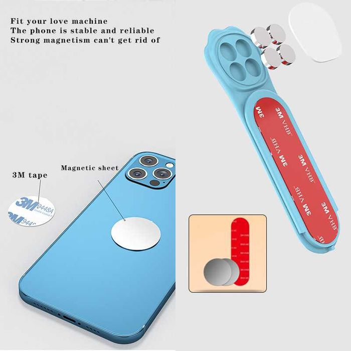 Suport de telefon pentru laptop, culori Roz si Albastru