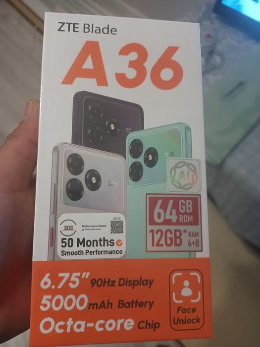 Смартфон ZTE Blade A36 64GB Black