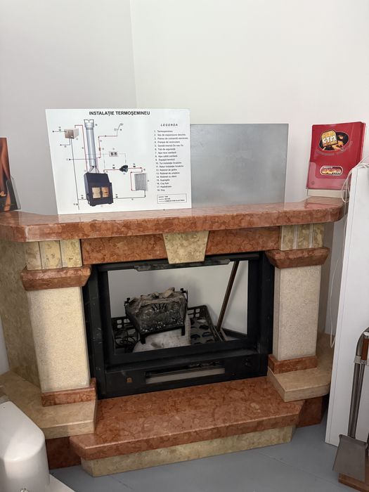 Îmbrăcăminte termoșemineu/ șemineu din marmură