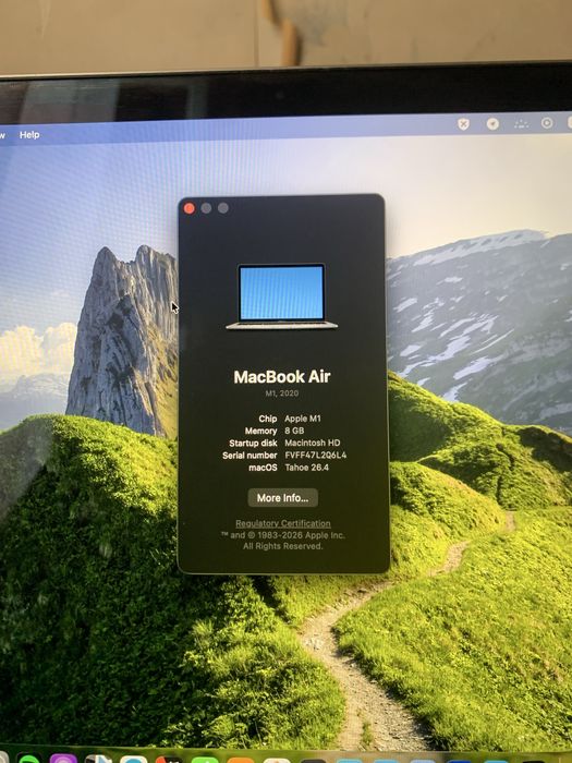 Macbook air m1 13’3 256/8 92%