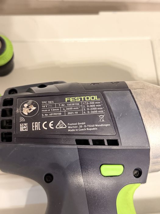 Продавам винтоверт Festool tpc 18/4 4 скоростен