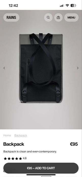 RAINS Backpack, раница Rains