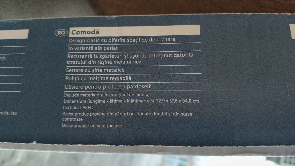 Comoda MDF  alb NOU sigilata