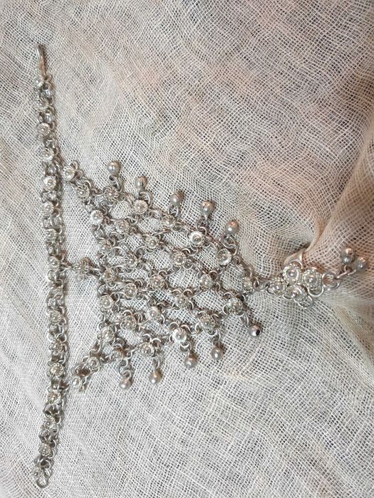 Арабски посребрен пръстен-гривна