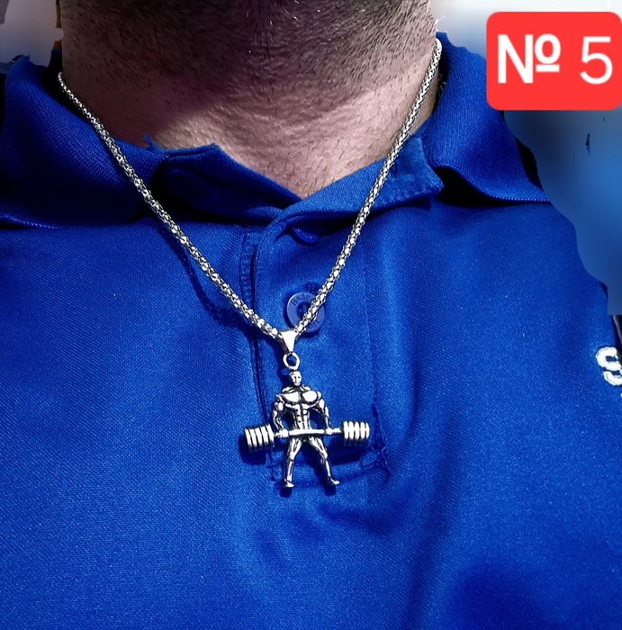 Фитнес/Спортно колие медицинска/титаниева стомана Културист/Щангист