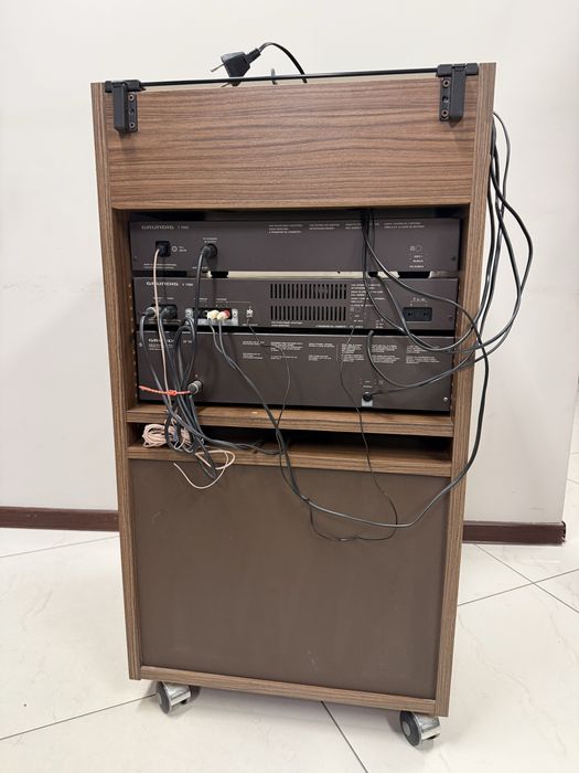 Ретро аудио сет GRUNDIG - Усилвател, дек, тунер, грамофон и рак шкаф