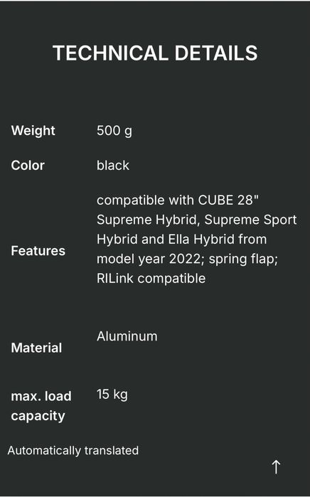 Багажник за колело Cube Sic Lean 28”