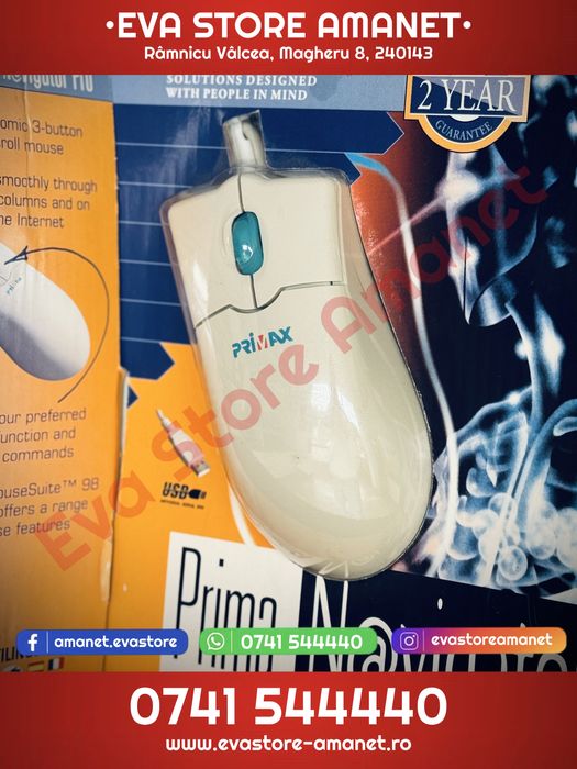 Mouse PC Vintage mid-to-late 1990 Primax Prima Navigator Pro Win 95-98