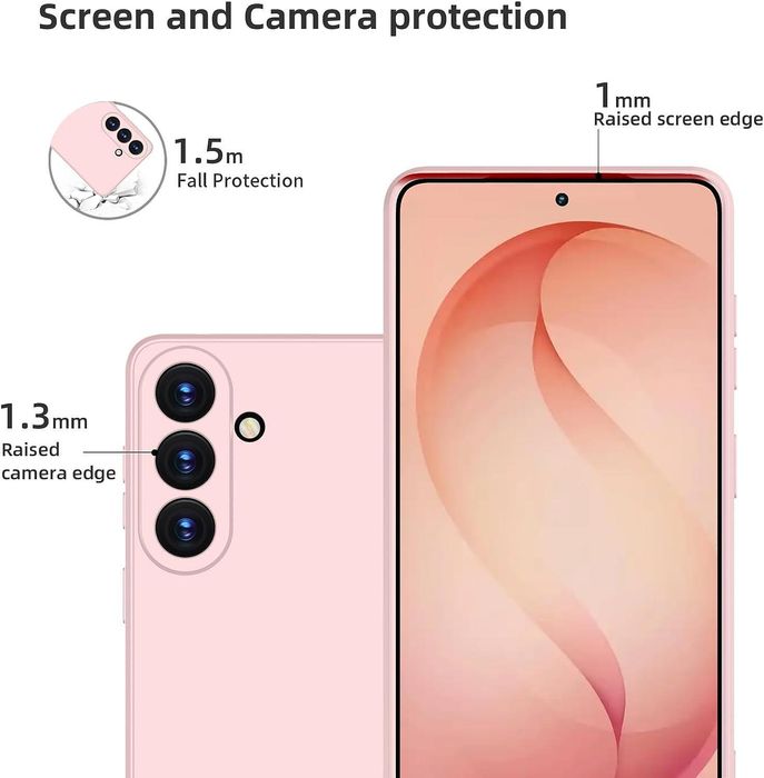 Матов силиконов кейс за samsung galaxy s26 - розов - със защита на кам