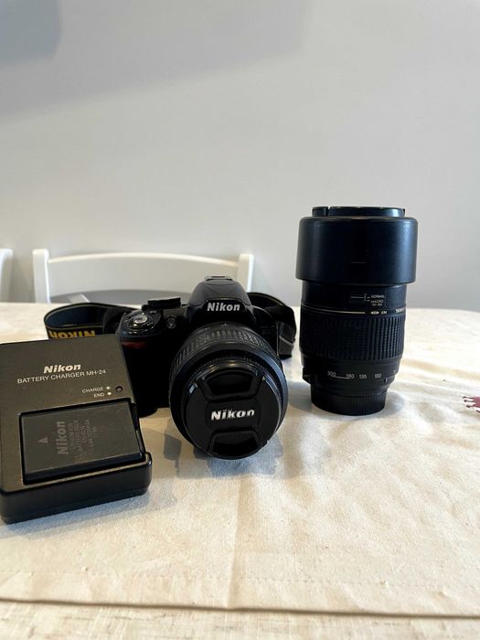 Nikon D3100 + 18-55mm kit lens + 70-300mm Tamron