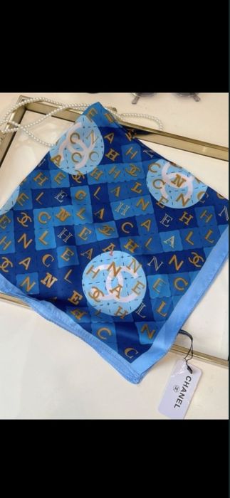 Eșarfă Chanel, model 2026, 100% mătase, 90x90cm