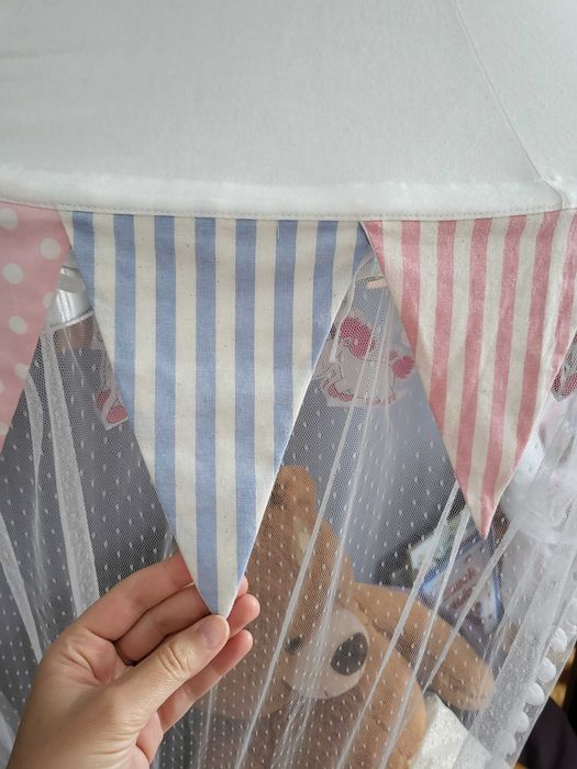 Baldachin bumbac cu perdea detasabila