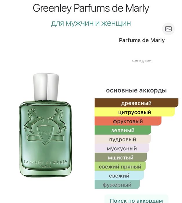 Продам духи Greenley Parfums de Marly
