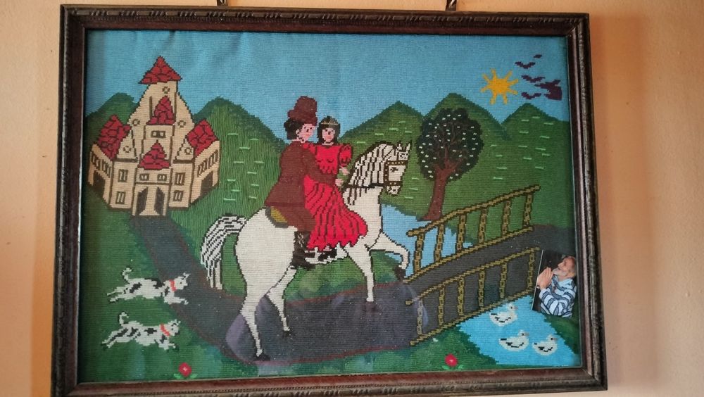 Vând tablou cu răpirea din serai lucrat manual ..