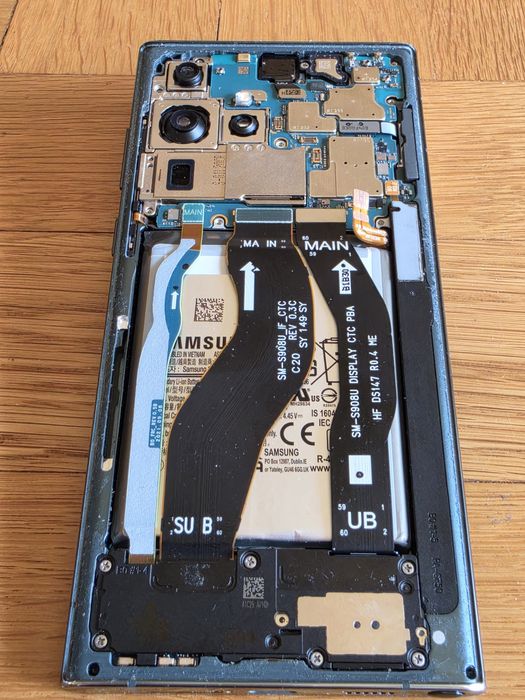 Samsung S22 Ultra Green, части, проблем платка.