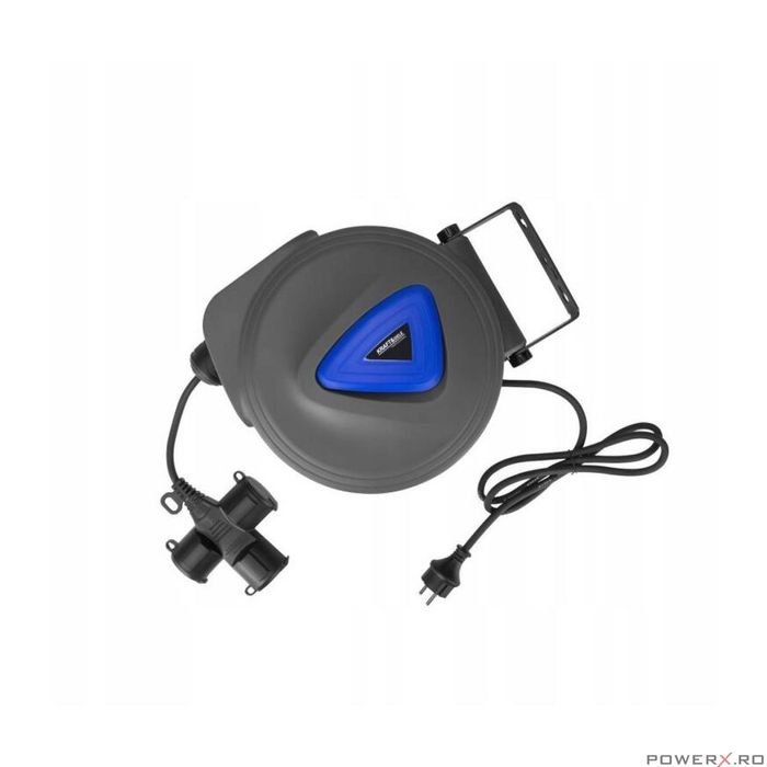 Cablu electric prelungitor cu tambur retractabil automat, 20m, 3 x 1.5